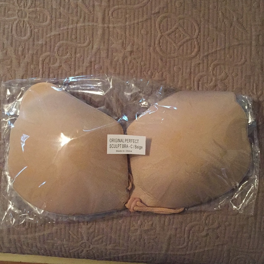 Two beige perfect sculpt stick on bras.